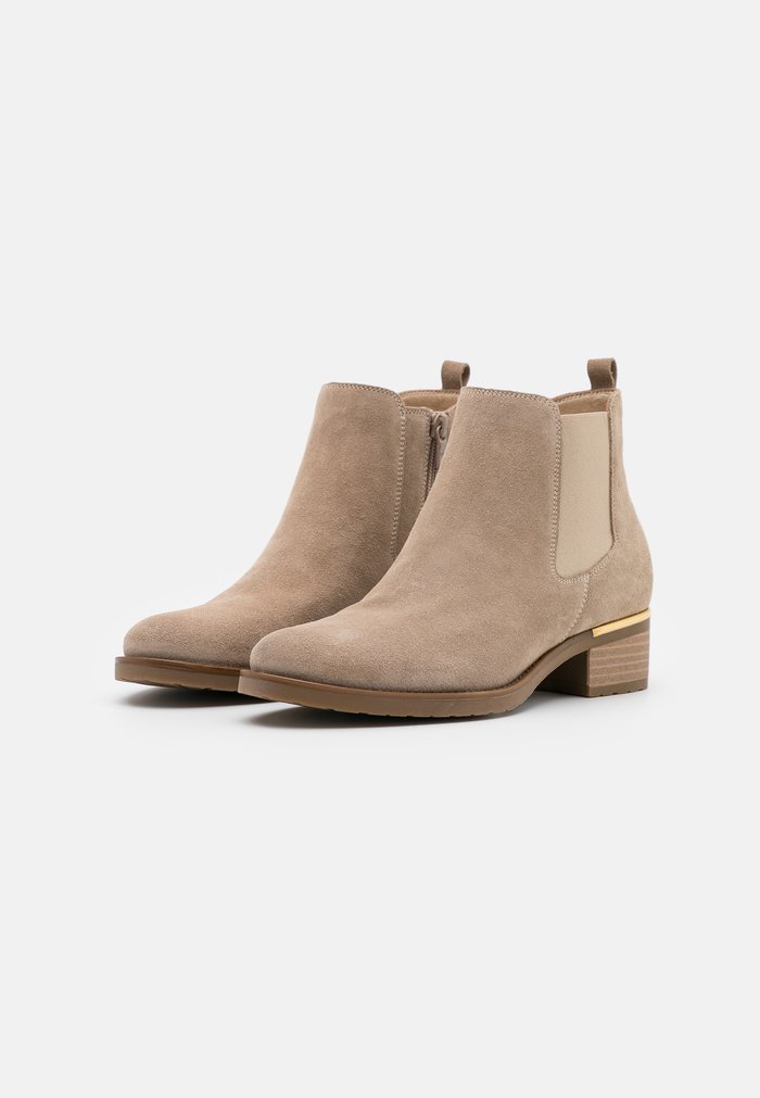 Bottines Anna Field LEATHER Block heel Zip UP Beige Femme | LIL-1324867